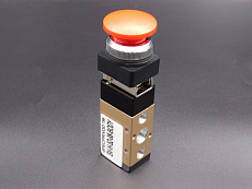 SV-H-PB-R-52-08 Пневмораспределитель 5/2, G1/4 кнопка красная